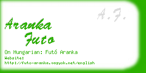 aranka futo business card